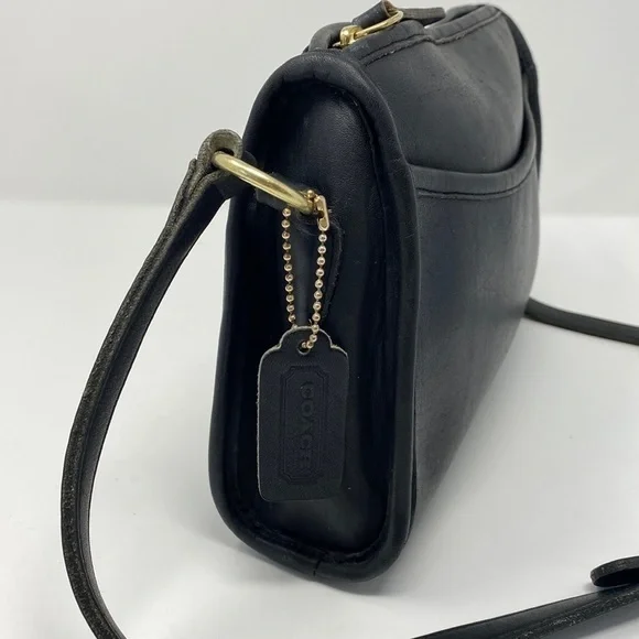 Coach Vintage Black Leather Austin Crossbody Adjustable Strap Purse - Picture 4 of 14